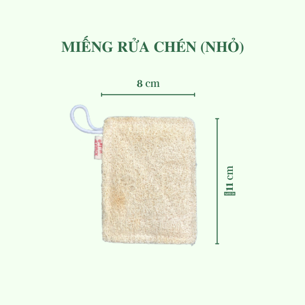 Miếng rửa chén bằng xơ mướp tự nhiên hình chữ nhật giá 22,000 đang rẻ nhất thị trường