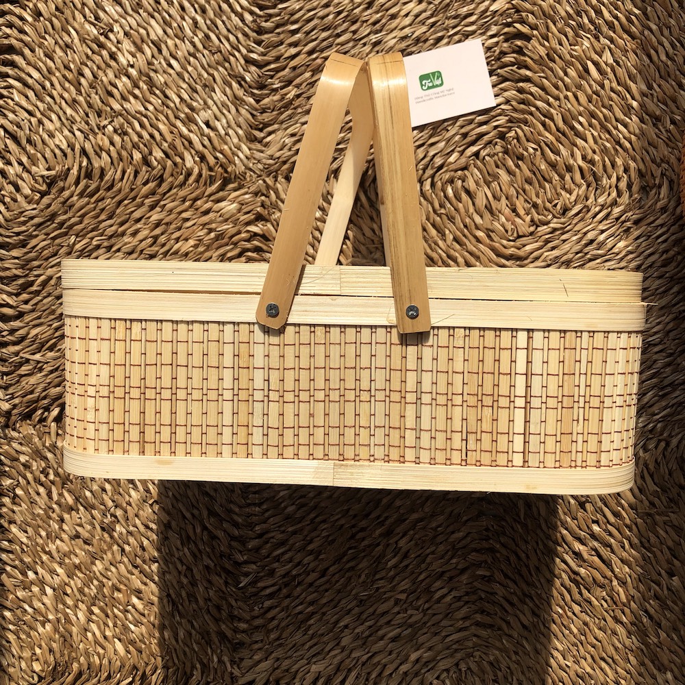 ảnh của sản phẩm Hộp Đựng Quà Tết Nâu - Giỏ Quà Tết - Hộp Vali Tre Nâu - Giỏ Picnic Tre - Bamboo Picnic Basket số 6