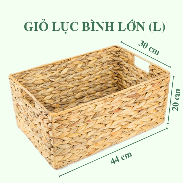 ảnh của sản phẩm Giỏ lục bình chữ nhật đựng đồ - Storage basket số 7