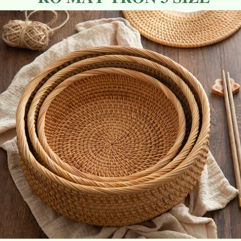 Rổ mây size nhỏ đựng đồ - Bát mây guột decor trang trí - Rattan Bowl giá 130,000 đang rẻ nhất thị trường