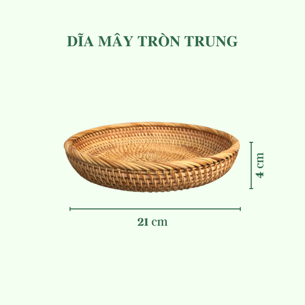 ảnh của sản phẩm Dĩa mây đựng đồ - Dĩa mây guột decor trang trí - Rattan Plate số 7