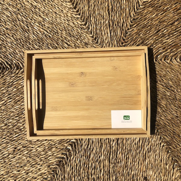 ảnh của sản phẩm Khay Tre Đựng Trà Đựng Đồ Ăn Có Tay Cầm - Bamboo Tray số 4