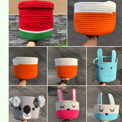 Sọt Cotton đựng đồ chơi - Giỏ đựng quần áo dễ thương xinh xắn bằng cotton giá 99,000 đang rẻ nhất thị trường