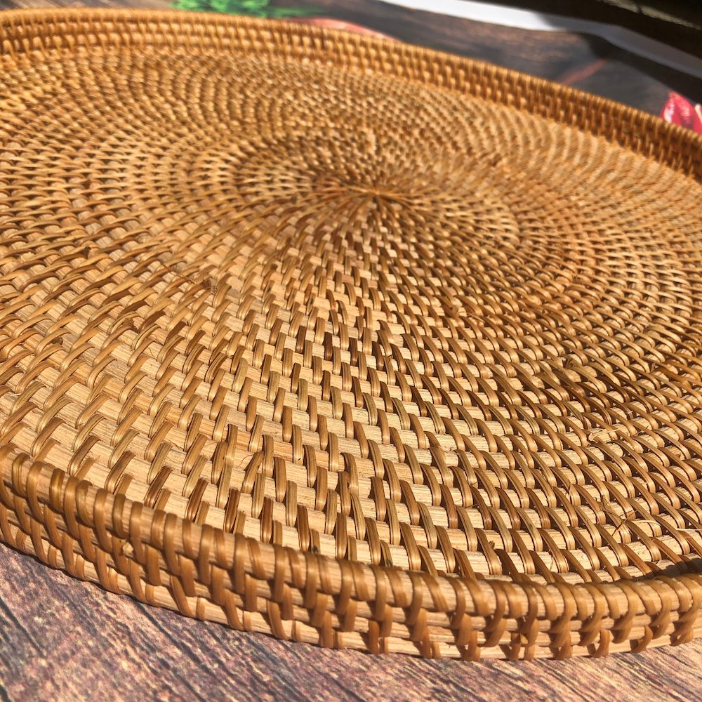 ảnh của sản phẩm Mâm mây ăn cơm vintage - Mâm trang trí đựng đồ ăn 50cm số 4