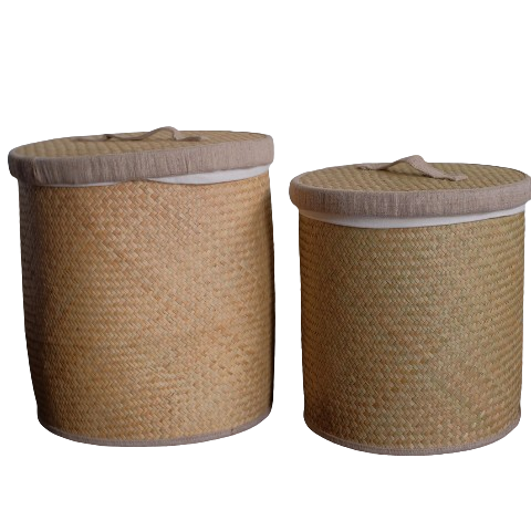 Thùng Sọt Tròn Đựng Quần Áo siêu to có vải lót - Thùng Đựng Đồ Bằng Cỏ Bàng giá 350,000 đang rẻ nhất thị trường
