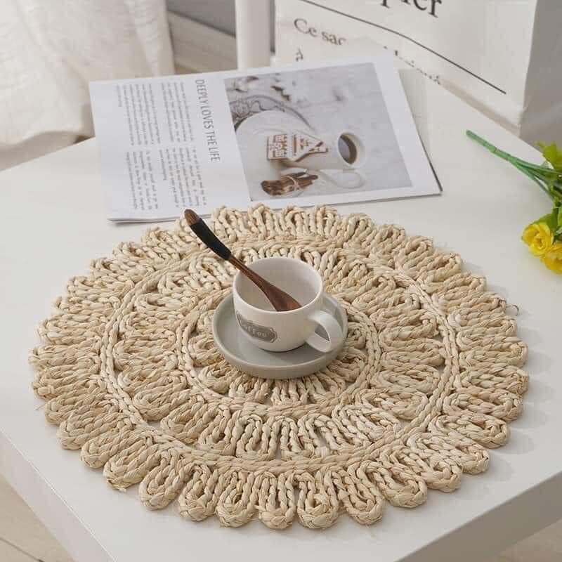 ảnh của sản phẩm Thảm cói - Tấm lót hoạ tiết - Trải bàn, decor, trang trí tường số 4