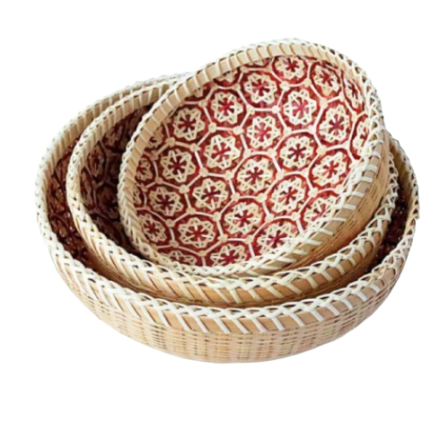 Rổ Tre Đan Hoa Thị 2 Lớp, Rổ Đựng Đồ Đa Năng Dùng Trang Trí Bàn Ăn - Bamboo Storage Basket giá 100,000 đang rẻ nhất thị trường