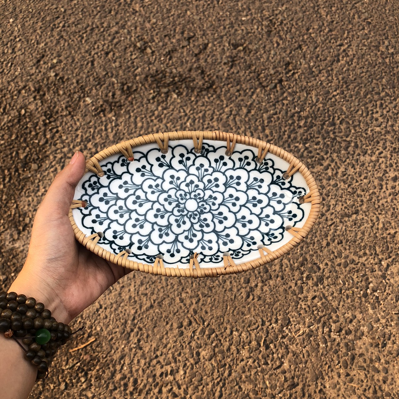 ảnh của sản phẩm Đĩa Sứ Đan Mây - Đĩa Mây Oval Kết Hợp Gốm Sứ số 24