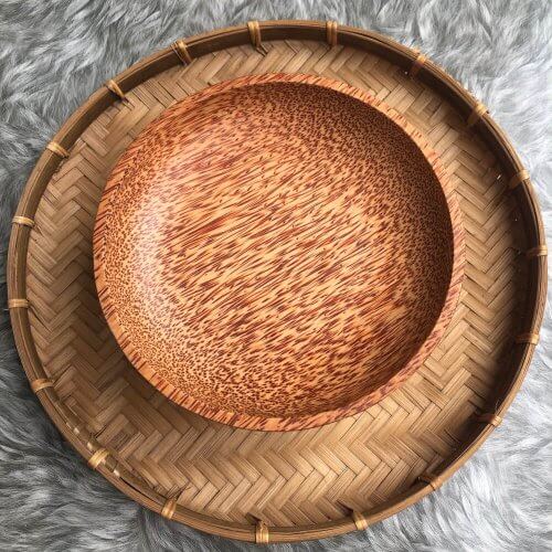 ảnh của sản phẩm Dĩa gỗ dừa hình tròn - Coconut Wood Plate số 4