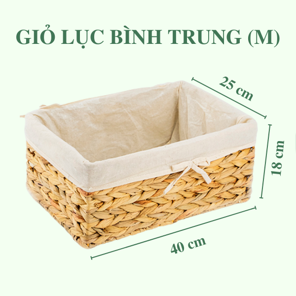 ảnh của sản phẩm Giỏ lục bình đa năng có lót - Storage basket số 6