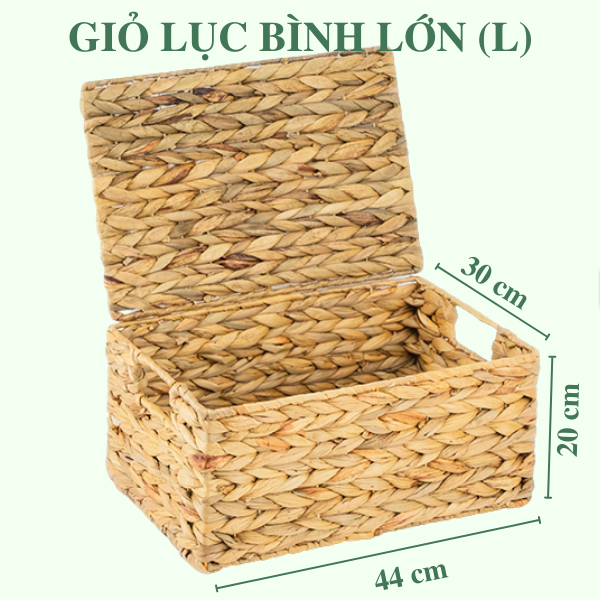 ảnh của sản phẩm Giỏ lục bình đa năng có nắp - Storage basket số 4