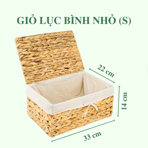 ảnh của sản phẩm Bộ 3 giỏ lục bình đa năng nắp lót số 4