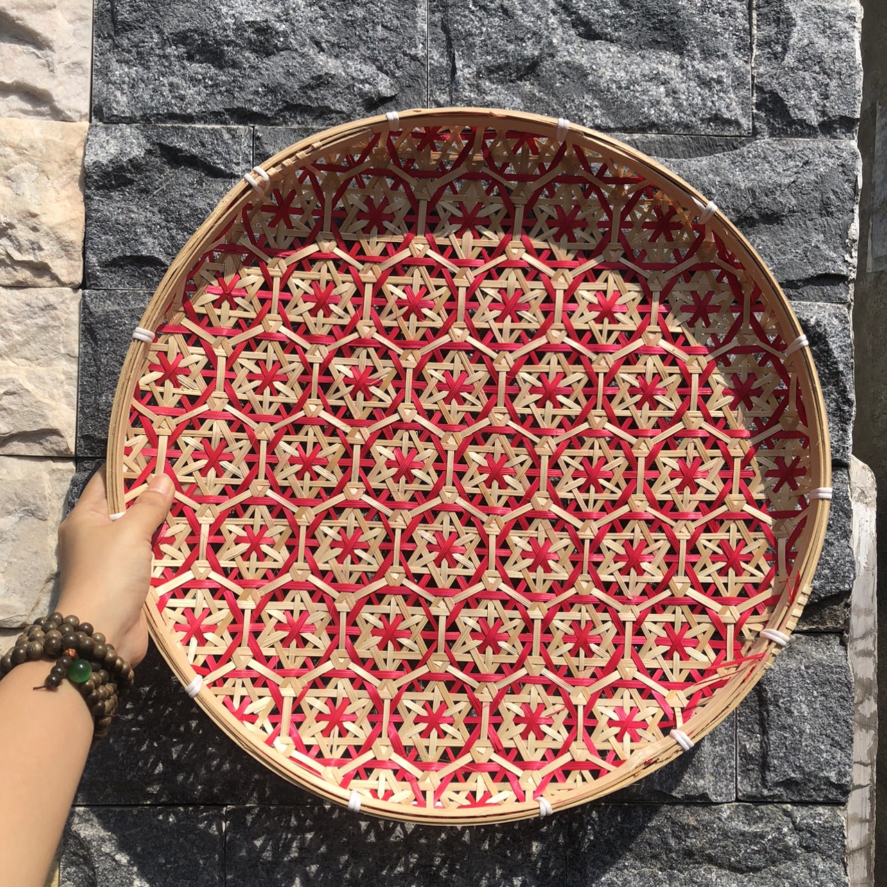 ảnh của sản phẩm Mẹt tre hoa thị - Mẹt tre trang trí treo tường decor số 5