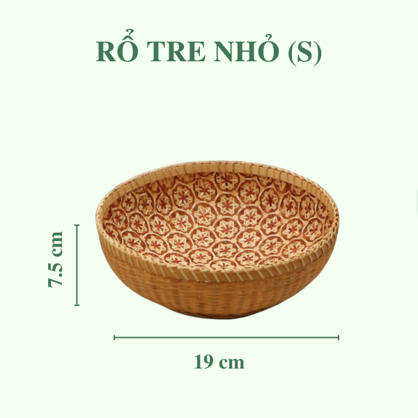 ảnh của sản phẩm Rổ Tre Đan Hoa Thị 2 Lớp, Rổ Đựng Đồ Đa Năng Dùng Trang Trí Bàn Ăn - Bamboo Storage Basket số 5