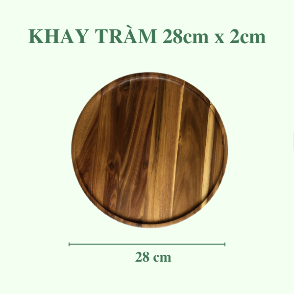 ảnh của sản phẩm Khay gỗ tràm trang trí nhiều kích thước - Acacia round tray (Hàng sẵn SLL) số 7