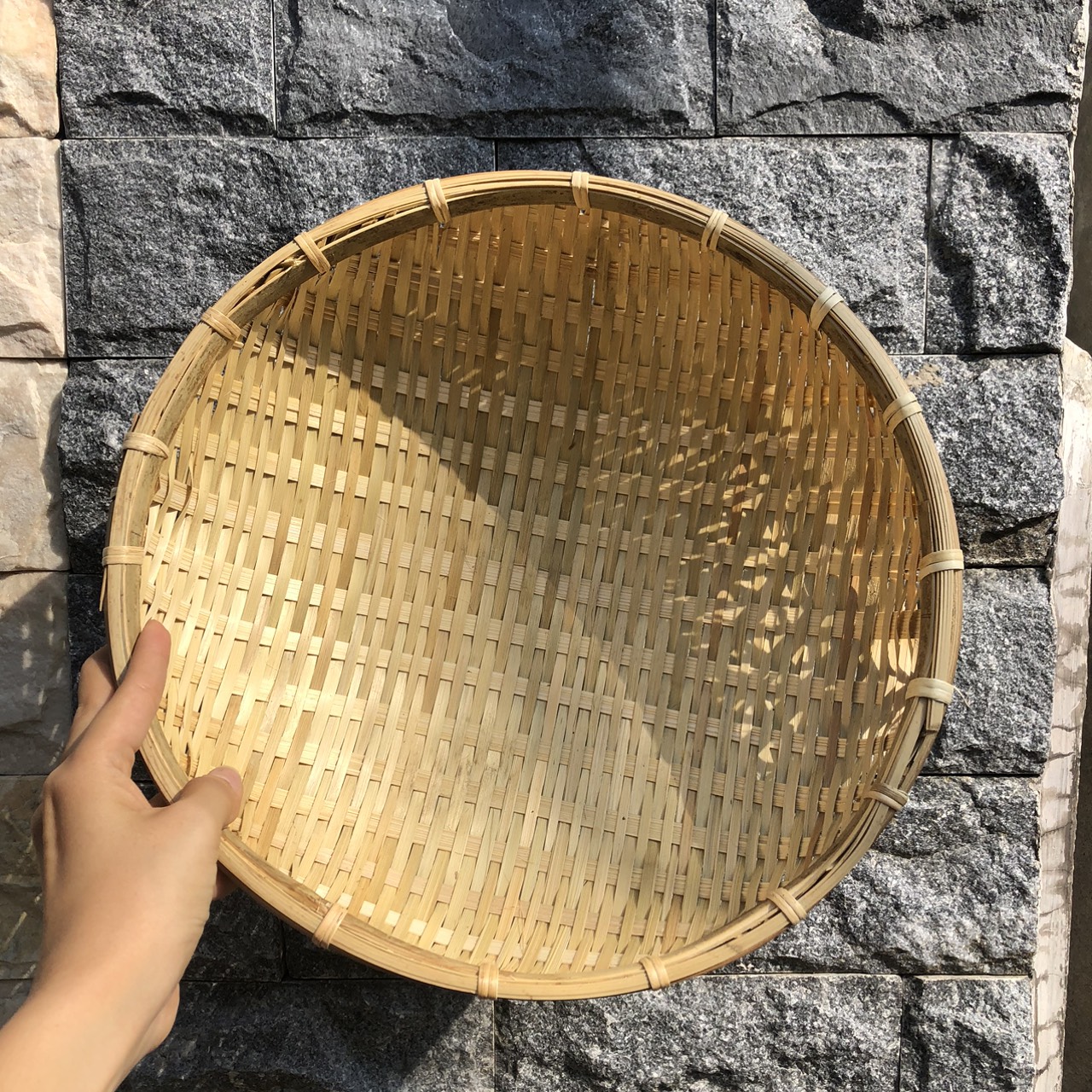 ảnh của sản phẩm Rổ Cật Tre cạp mây - Rá Tre Xanh Đựng Đồ Decor Trang Trí số 8