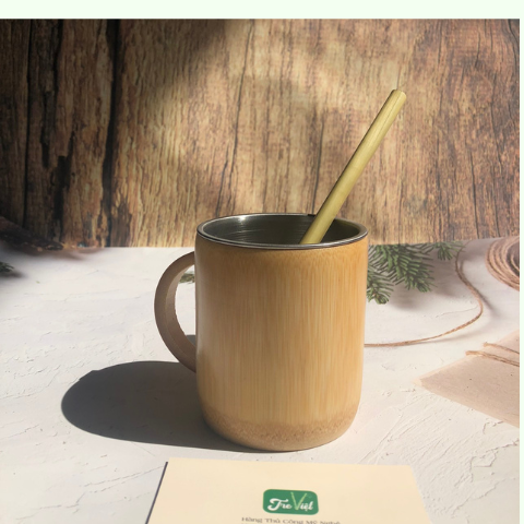Ly Tre Inox Có Tay Cầm - Bamboo Cup giá 80,000 đang rẻ nhất thị trường