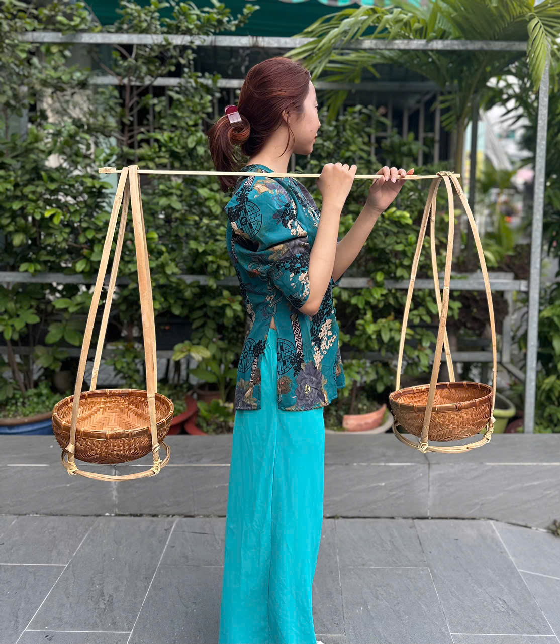 ảnh của sản phẩm Quang gánh tre trang trí tết, bày hoa quả, phụ kiện chụp ảnh decor nhiều kích thước số 4