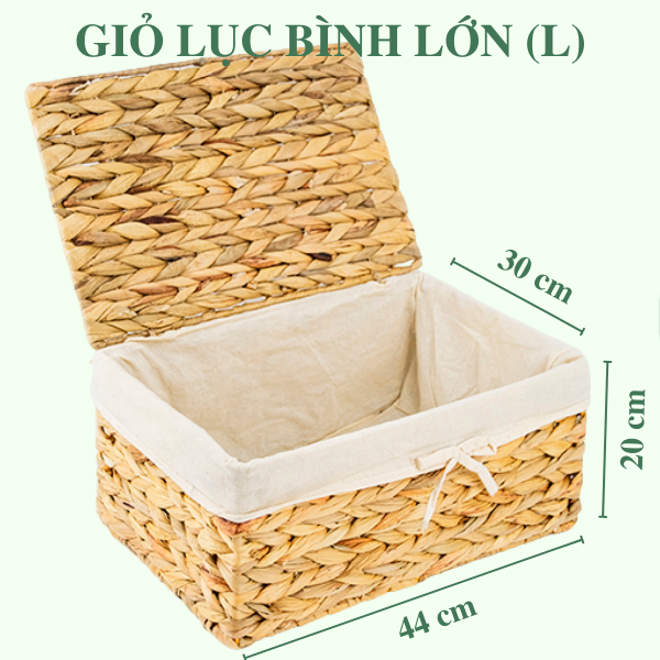 ảnh của sản phẩm Bộ 3 giỏ lục bình đa năng nắp lót số 6