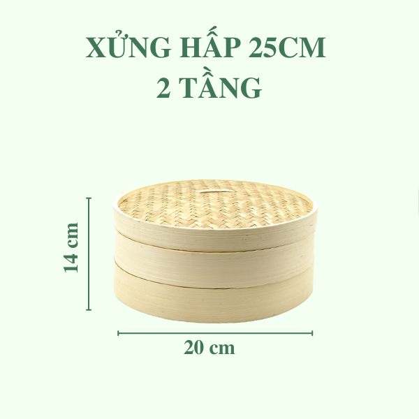 Lồng Hấp Tre, Xửng Hấp Bánh Bao Há Cảo 1 tầng 2 tầng - Bamboo Steamer giá 55,000 đang rẻ nhất thị trường