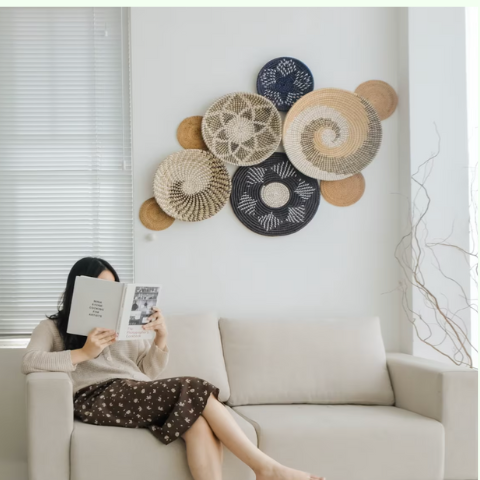 Set Dĩa Cói Treo Tường - Set Đĩa Cói Trang Trí Tường giá 599,000 đang rẻ nhất thị trường