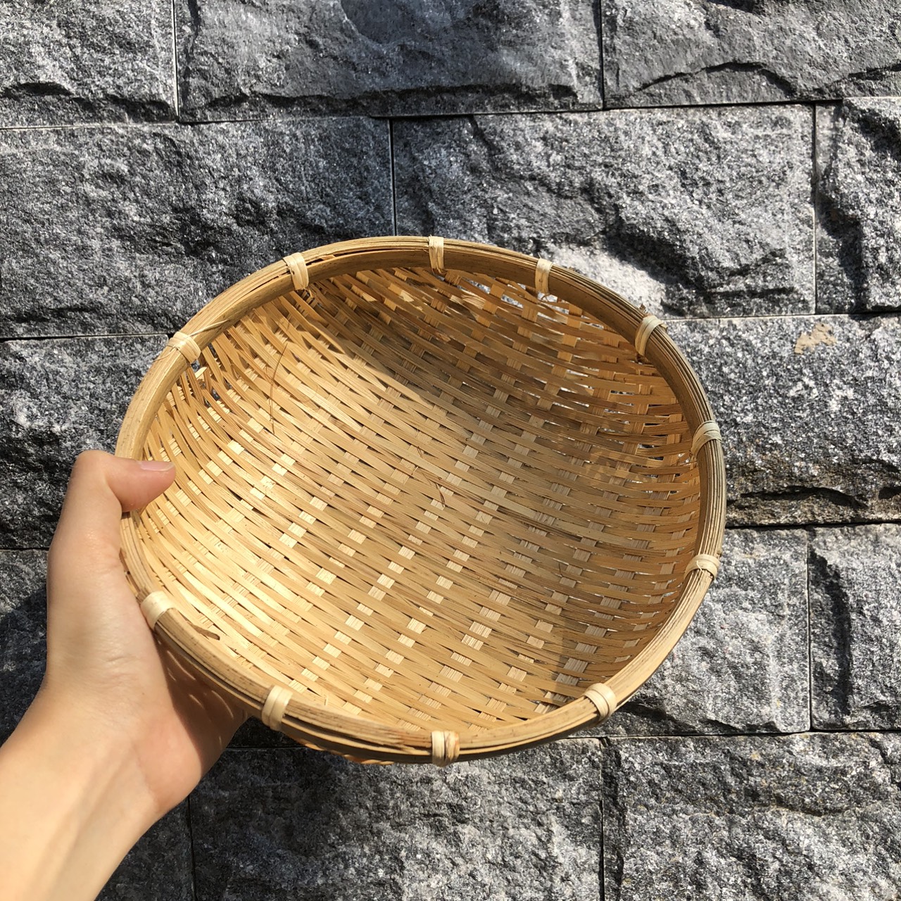 ảnh của sản phẩm Rổ Cật Tre cạp mây - Rá Tre Xanh Đựng Đồ Decor Trang Trí số 4