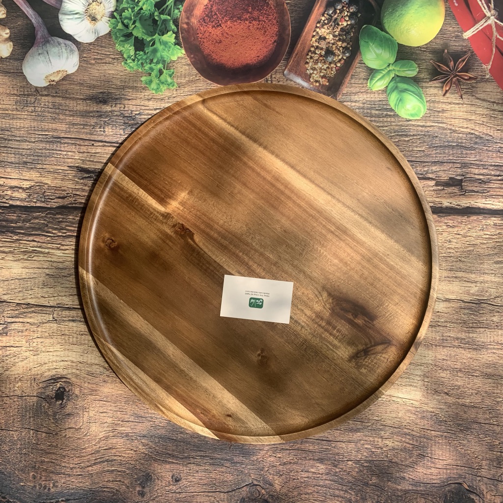 Khay gỗ tràm trang trí nhiều kích thước - Acacia round tray (Hàng sẵn SLL) giá 100,000 đang rẻ nhất thị trường