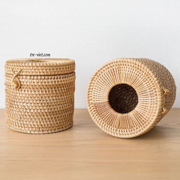 Hộp Mây Tròn Đựng Khăn Giấy - Rattan Tissue Box giá 200,000 đang rẻ nhất thị trường