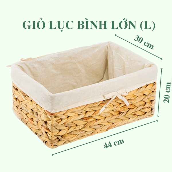 ảnh của sản phẩm Giỏ lục bình đa năng có lót - Storage basket số 4