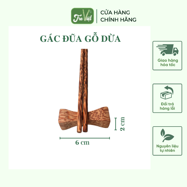 Gác đũa gỗ dừa - Kê Đũa Thìa Muỗng Đẹp - Chopstick Holder giá 10,000 đang rẻ nhất thị trường