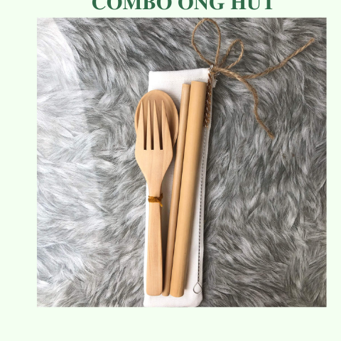 Bộ ống hút tre và muỗng nĩa gỗ Thái giá 79,000 đang rẻ nhất thị trường