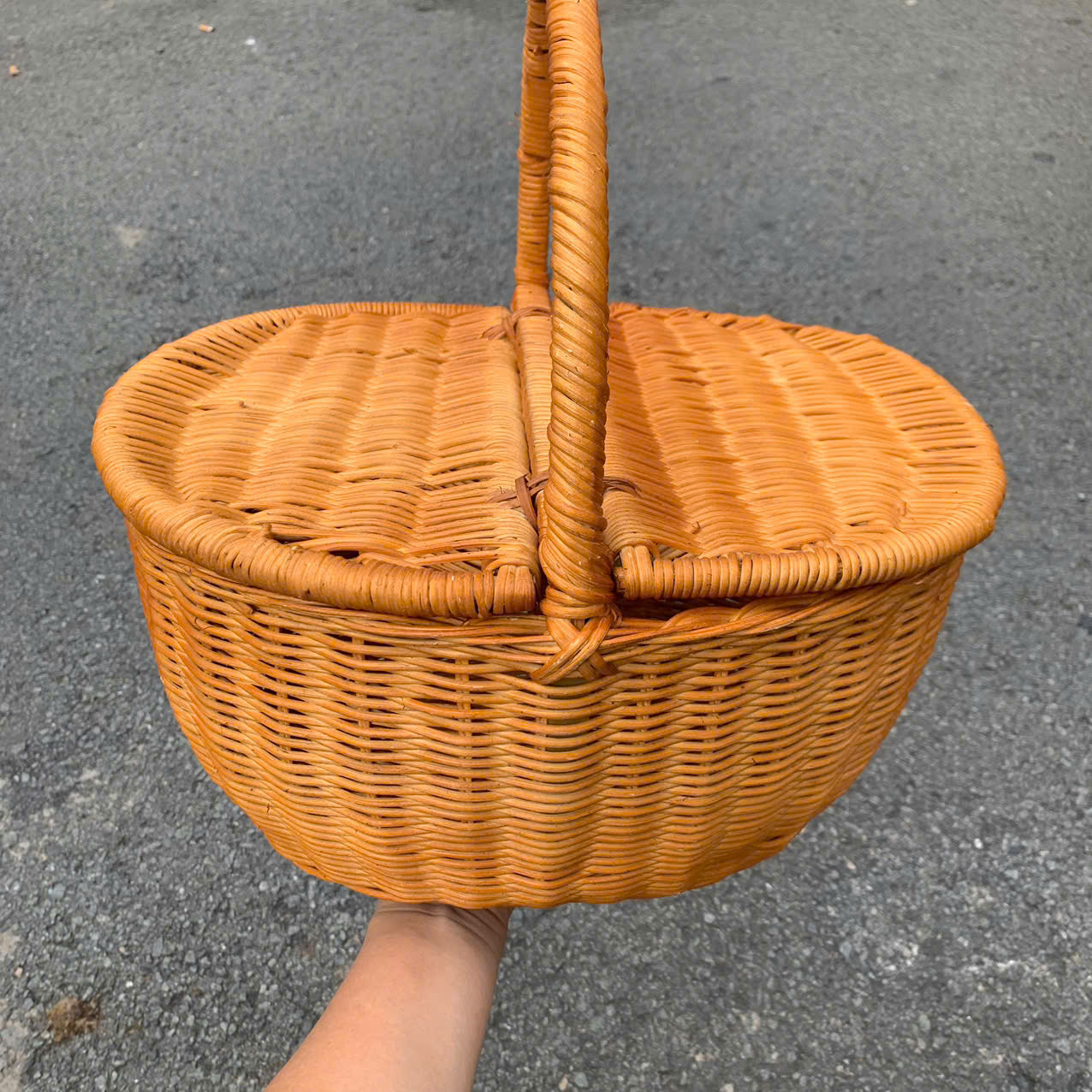 ảnh của sản phẩm Giỏ Mây Picnic Có Nắp Đựng Đồ - Giỏ Mây Đi Du Lịch, Dã Ngoại để Chụp Ảnh/ Trang Trí số 9