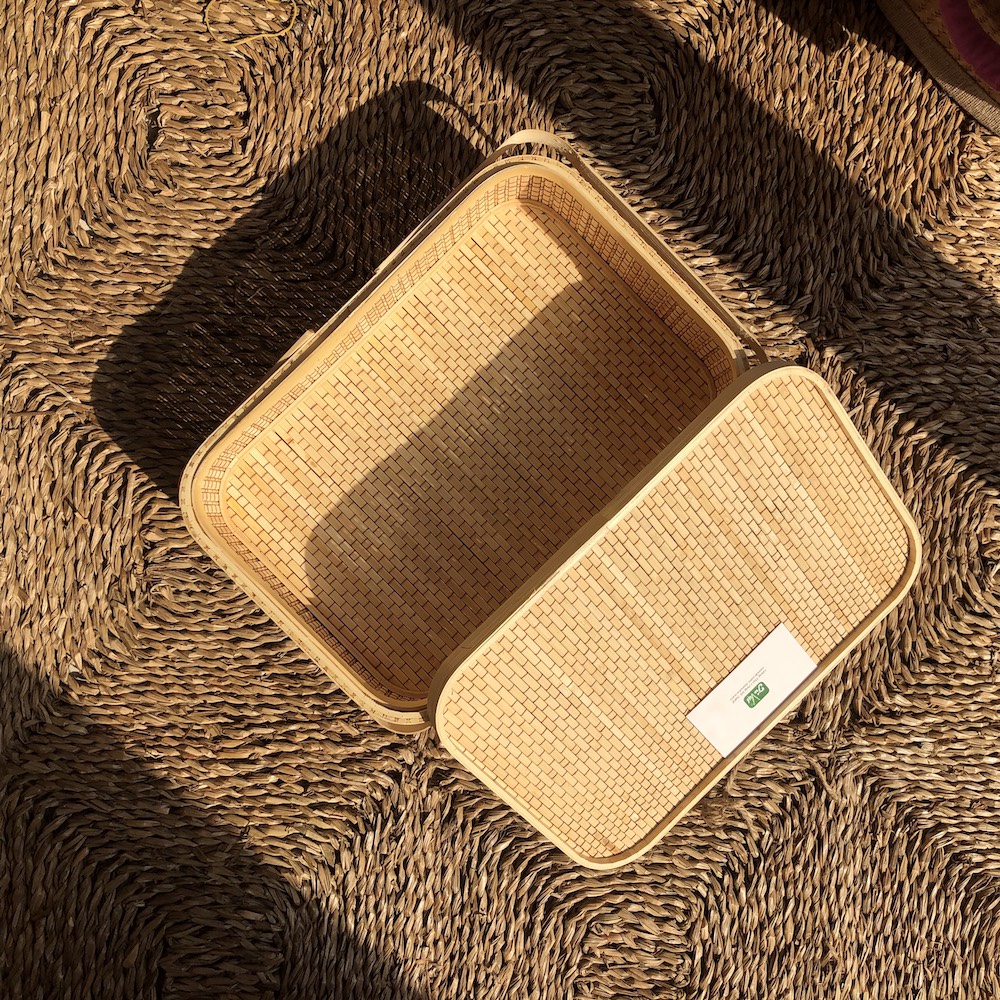 ảnh của sản phẩm Hộp Đựng Quà Tết Nâu - Giỏ Quà Tết - Hộp Vali Tre Nâu - Giỏ Picnic Tre - Bamboo Picnic Basket số 5