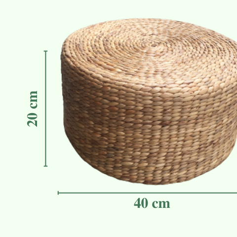 Ghế đôn ngồi lục bình tự nhiên 40x20cm - Round Water Hyacinth Woven Ottoman giá 290,000 đang rẻ nhất thị trường