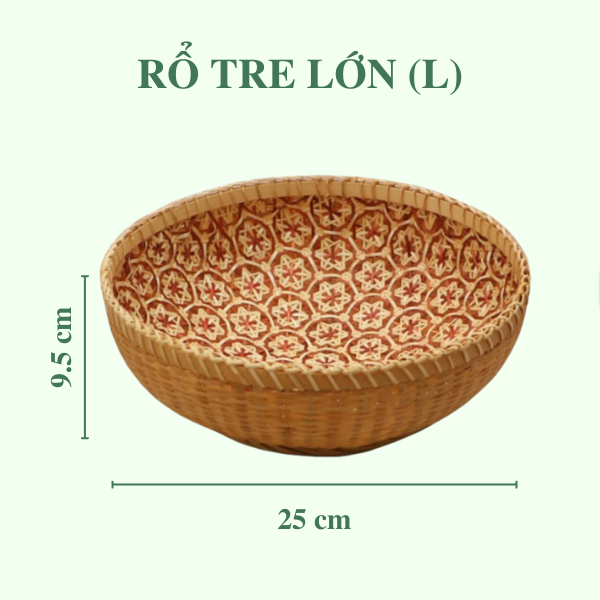 ảnh của sản phẩm Rổ Tre Đan Hoa Thị 2 Lớp, Rổ Đựng Đồ Đa Năng Dùng Trang Trí Bàn Ăn - Bamboo Storage Basket số 4
