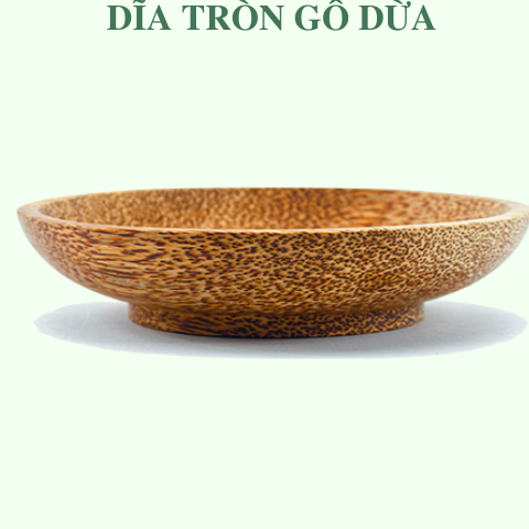 Dĩa gỗ dừa hình tròn - Coconut Wood Plate giá 70,000 đang rẻ nhất thị trường