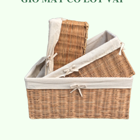 Giỏ Mây Đa Năng Đựng Đồ Có Lót - Rattan Basket giá 220,000 đang rẻ nhất thị trường