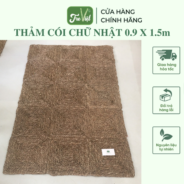 ảnh của sản phẩm Thảm cói chữ nhật 0.9x1m5 - Thảm trải sàn, trang trí nhà cửa số 6