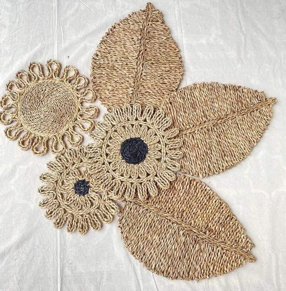 ảnh của sản phẩm Thảm cói - Tấm lót hoạ tiết - Trải bàn, decor, trang trí tường số 7