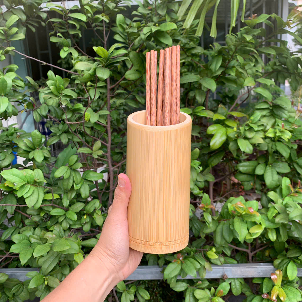 ảnh của sản phẩm Ống tre đựng đũa tăm - Bamboo Holder số 11