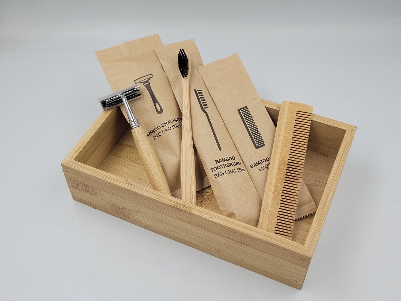 Bộ Đồ Dùng Amenities cho Khách Sạn - Đồ Dùng Cá Nhân bằng Tre Thân Thiện Với Môi Trường giá 30,000 đang rẻ nhất thị trường