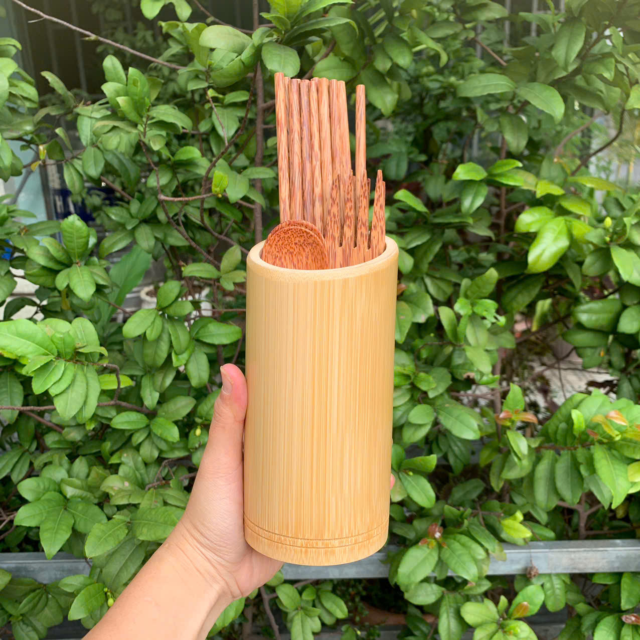 ảnh của sản phẩm Ống tre đựng đũa tăm - Bamboo Holder số 8