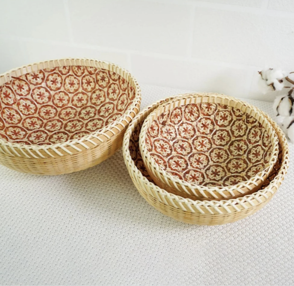Rổ Tre Đan Hoa Thị 2 Lớp, Rổ Đựng Đồ Đa Năng Dùng Trang Trí Bàn Ăn - Bamboo Storage Basket giá 100,000 đang rẻ nhất thị trường
