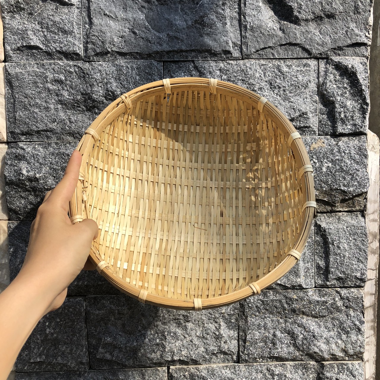 ảnh của sản phẩm Rổ Cật Tre cạp mây - Rá Tre Xanh Đựng Đồ Decor Trang Trí số 6