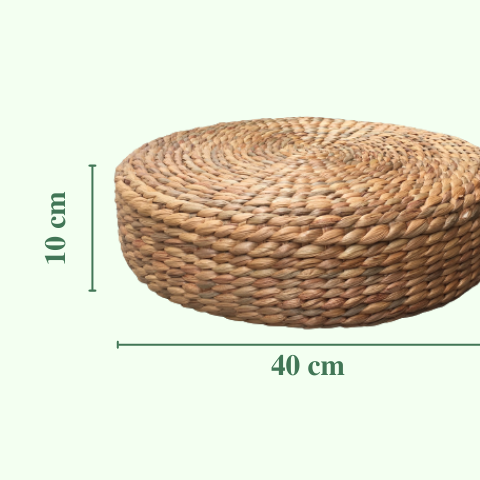 Ghế đôn ngồi lục bình tự nhiên 40x10cm - Round Water Hyacinth Woven Ottoman giá 220,000 đang rẻ nhất thị trường