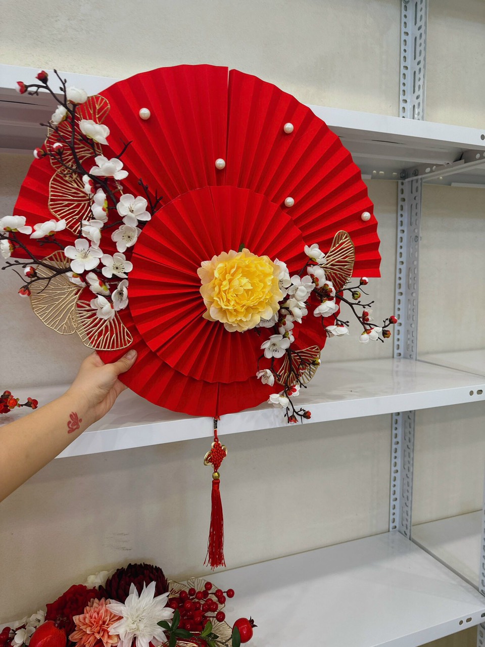ảnh của sản phẩm Tấm treo Tết Decor - Vòng trang trí Tết - Quạt Treo Cửa, Treo Tường số 5