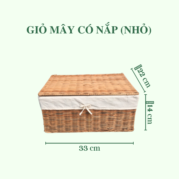 Giỏ Mây Đa Năng Đựng Đồ Có Nắp Lót - Rattan Basket giá 299,000 đang rẻ nhất thị trường