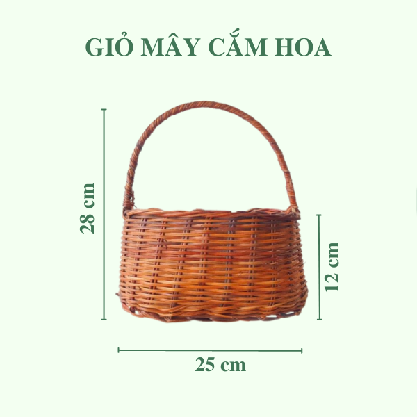 Giỏ cắm hoa bằng mây - Giỏ mây đựng trái cây làm quà tặng giá 59,000 đang rẻ nhất thị trường