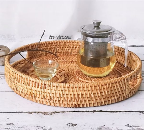 ảnh của sản phẩm Khay Mây Tròn Lớn 30cm/ 35cm Trang Trí Bàn Ăn số 5